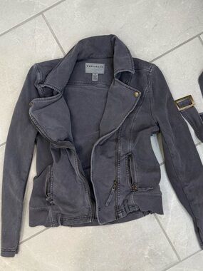Marrakech Washed Charcoal Moto Jacket